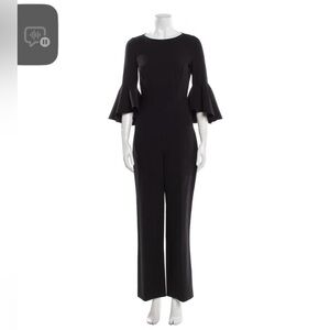 Chic Black Ruffle Sleeve Jumpsuit